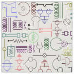 Electrical Symbols Fabric in Color on White