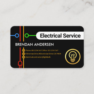 Electrical Symbols Wiring Lightbulb Business Card