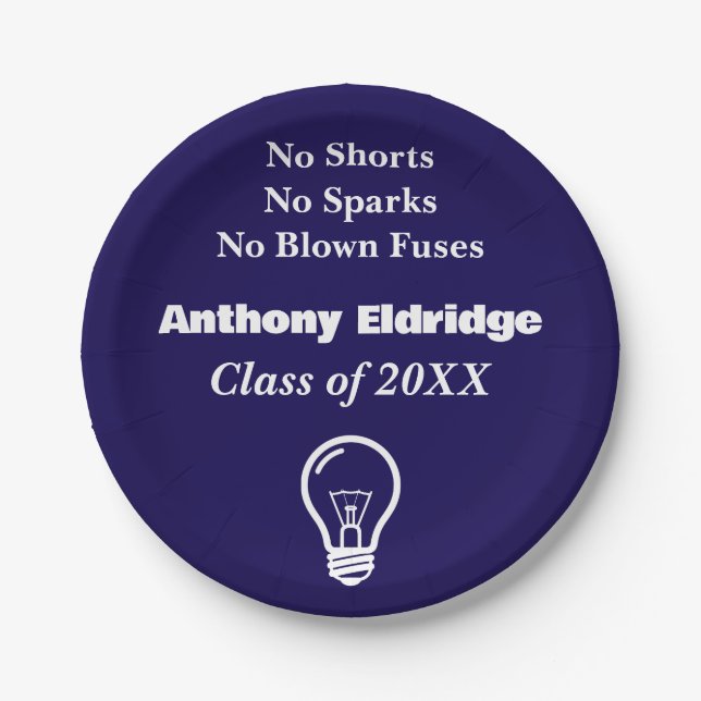 Electrical Technology Graduation Paper Plates (Front)