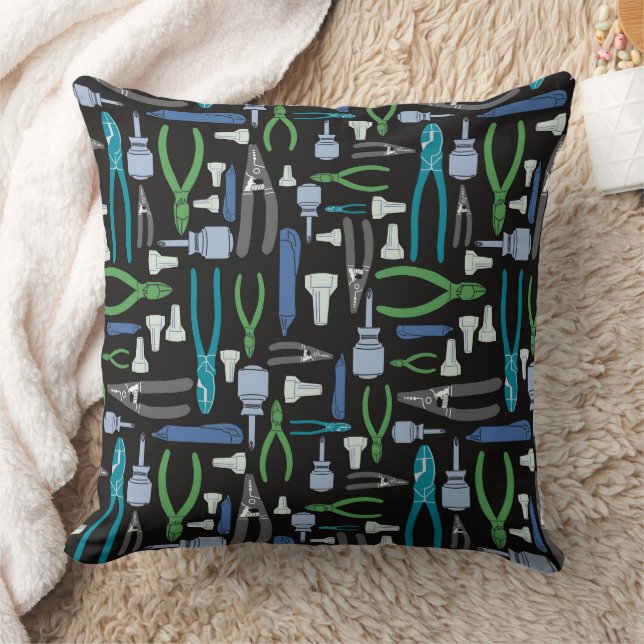 Electrical Tools Journeyman Wireman Throw Pillow (Blanket)