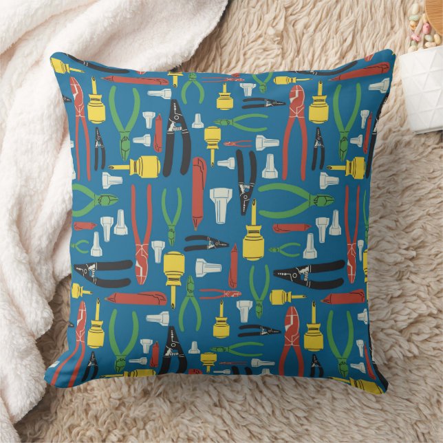 Electrical Tools Journeyman Wireman Throw Pillow (Blanket)