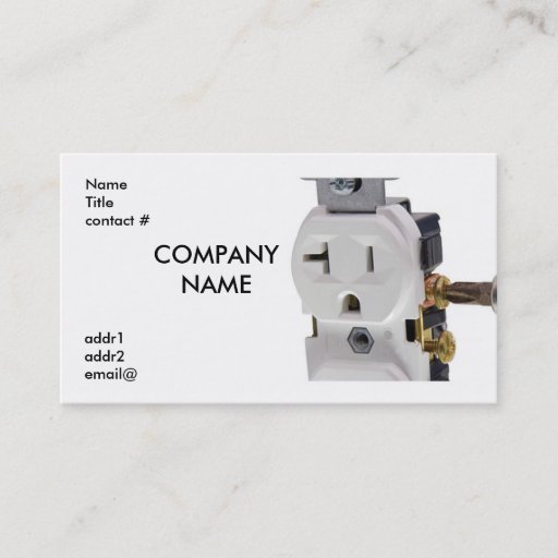 Customizable electrical wall outlet wiring business card template
