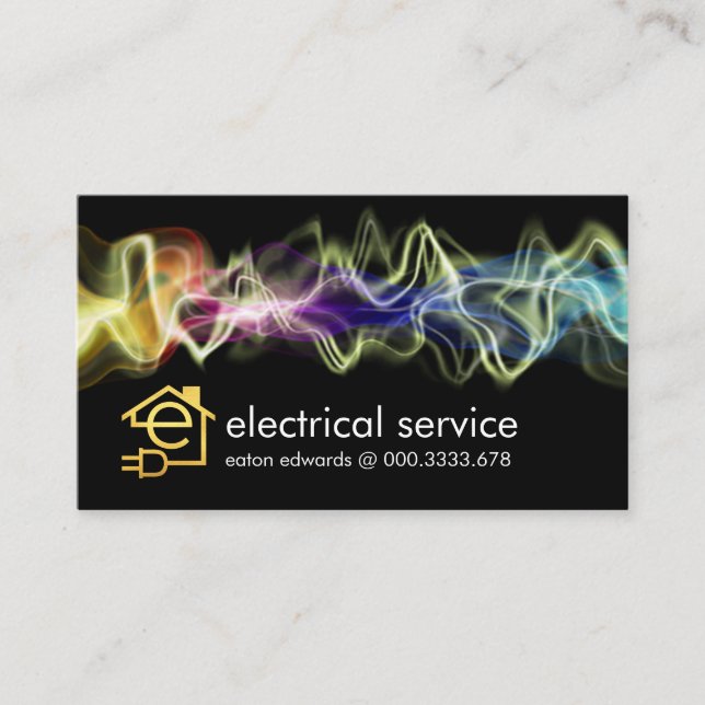 Electrical Wave Lightning Charge Business Card (Front)