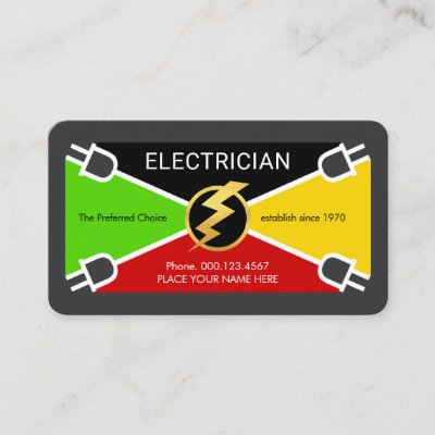 Electrical Wire Colors Plug Connection Business Card