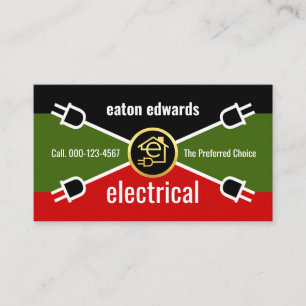 Electrical Wiring Colors Power Plug Business Card
