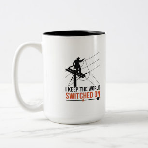 Electrical Worker Appreciation Gift - Switched On  Two-Tone Coffee Mug