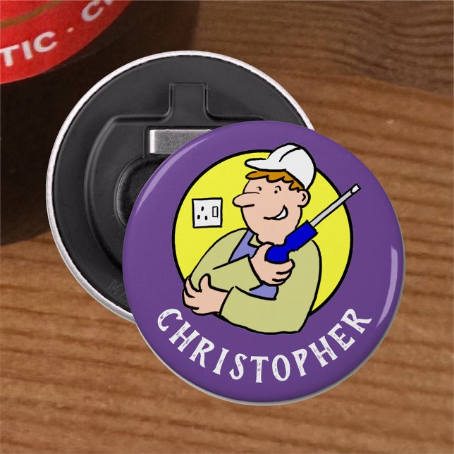 Electrical Worker Image with Name. Electrician Bottle Opener (Creator Uploaded)