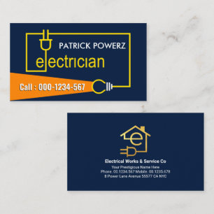 Electricial Wiring Bulb Light Beam Business Card