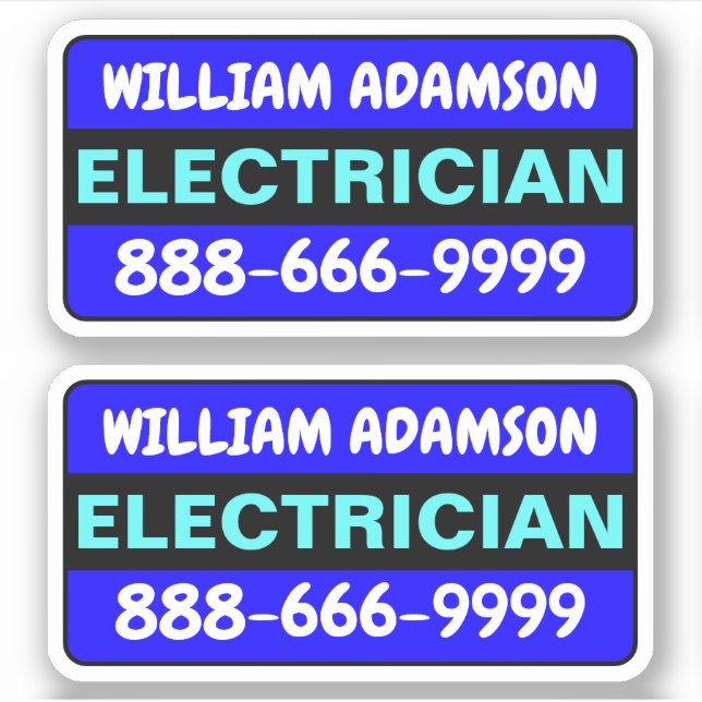 Electrician Advertising Ideas - Contact Call Sticker (Front)