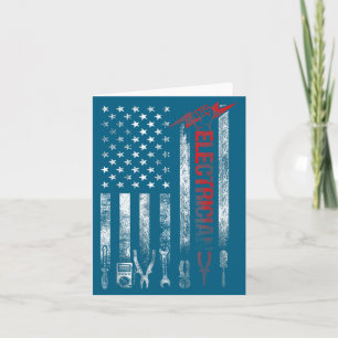 Electrician American Flag Funny Electricians Tools Card