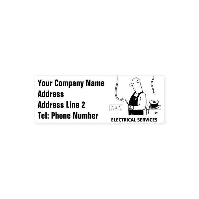 Electrician and Electrical Services Self-inking Stamp (Design)