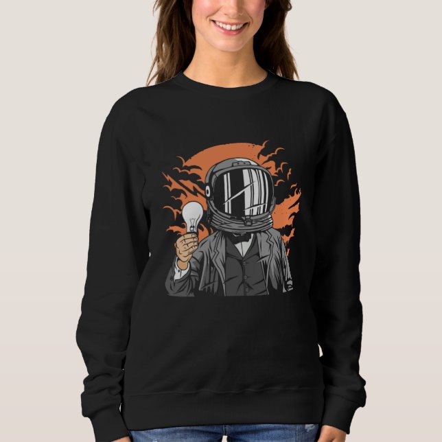 Electrician Astronaut, Spaceman Sun Reflection Ret Sweatshirt (Front)