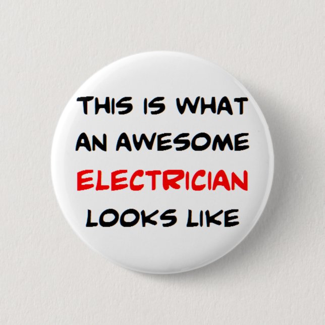 electrician, awesome button (Front)