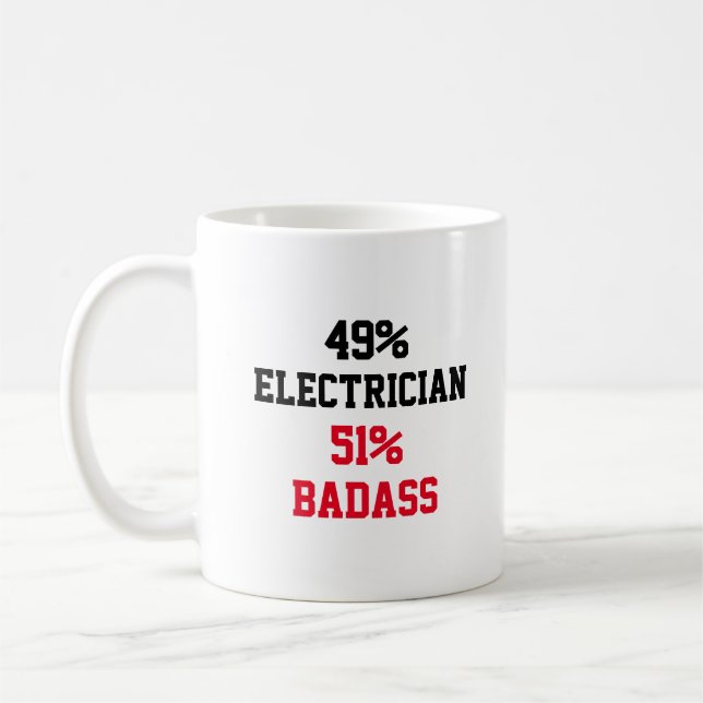 Electrician Badass Coffee Mug (Left)