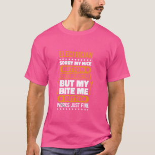 Electrician Bite Me Button Works Electrical Engine T-Shirt