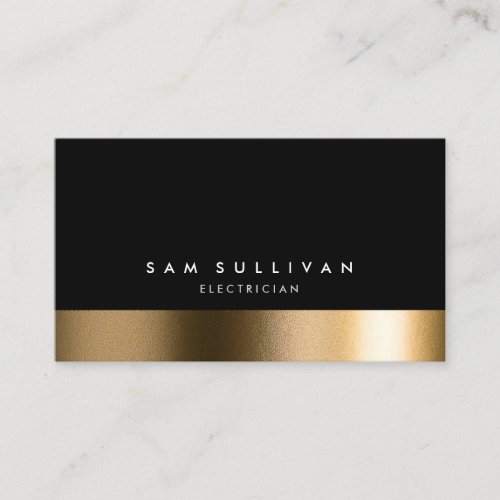 Electrician Bold Black Gold Business Card