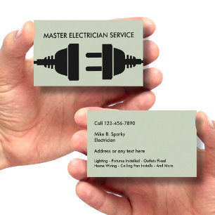 Electrician Bold Modern Design Business Card
