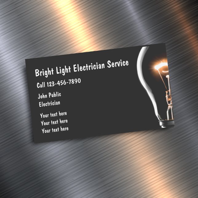 Electrician Bright Light Bulb Business Card Magnet (Creator Uploaded)
