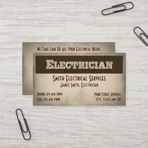 Customizable Electrician Business Card