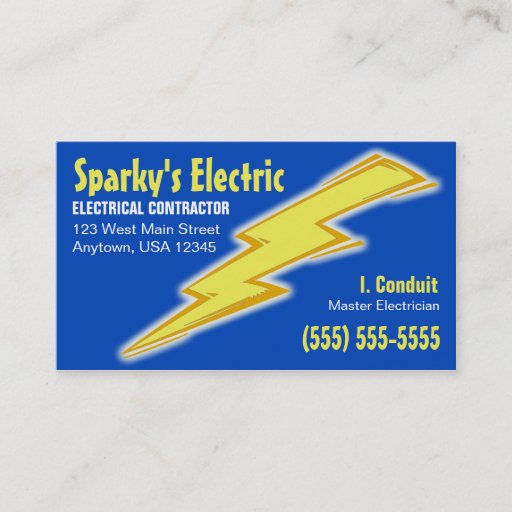 Customizable Electrician Business Card