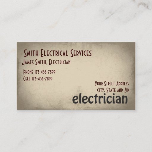 Customizable Electrician Business Card