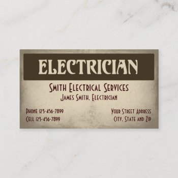 Electrician Business Card by Business_Creations at Zazzle