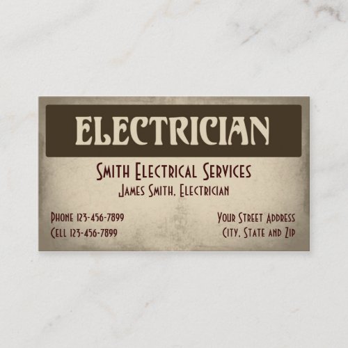 Electrician Business Card