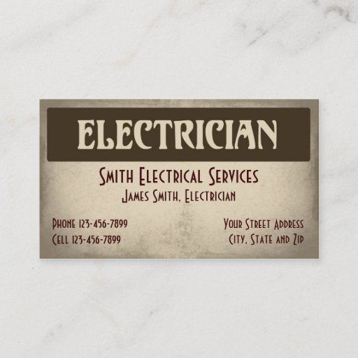 Customizable Electrician Business Card