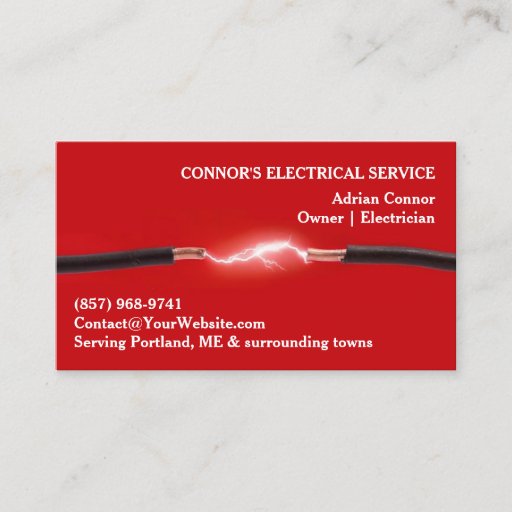 Customizable Electrician Business Card