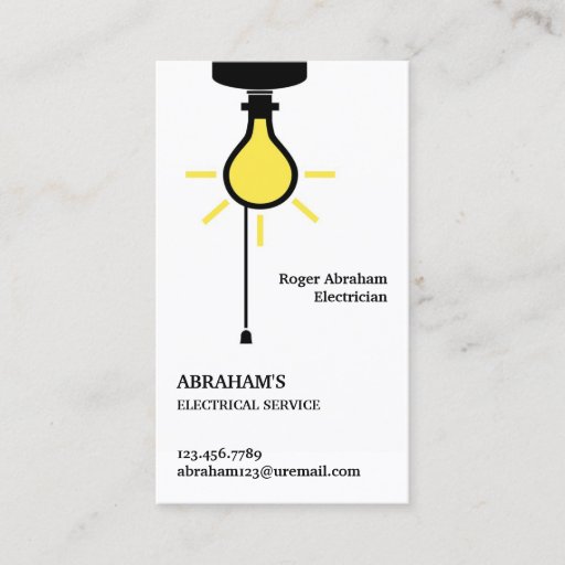 Customizable Electrician Business Card