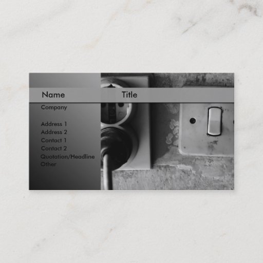 Customizable electrician business card