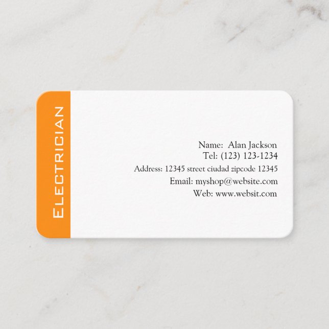 electrician Business card editable (Front)