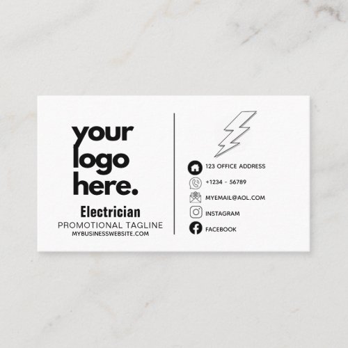 Electrician Business Card Professional Logo Design