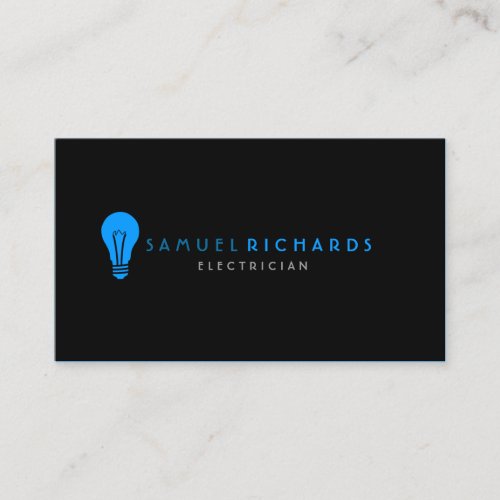 Electrician Business Card Simple Bulb Silhoutte