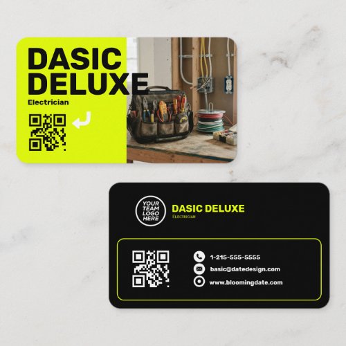 Electrician business card with Logo and QR code