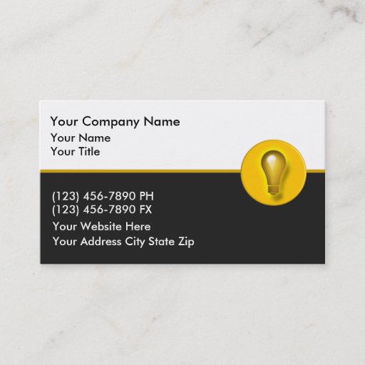Customizable Electrician Business Cards