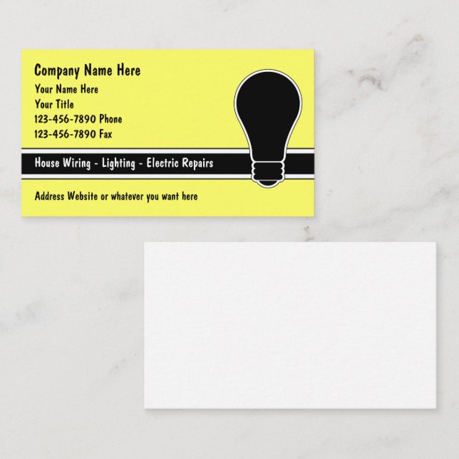 Electrician Business Cards (Front/Back)