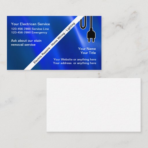 Customizable Electrician Business Cards