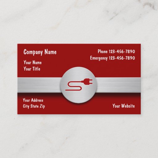 Customizable Electrician Business Cards