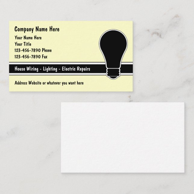 Electrician Business Cards (Front/Back)