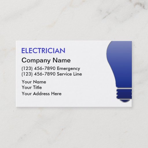 Customizable Electrician Business Cards