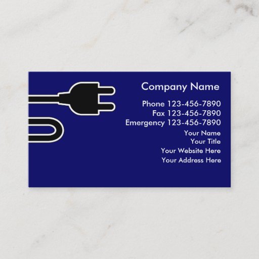 Customizable Electrician Business Cards