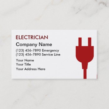 Electrician Business Cards by BusinessTemplate at Zazzle