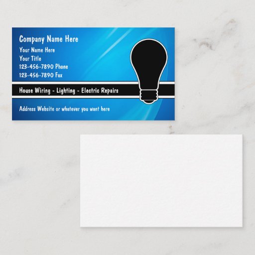 Customizable Electrician Business Cards