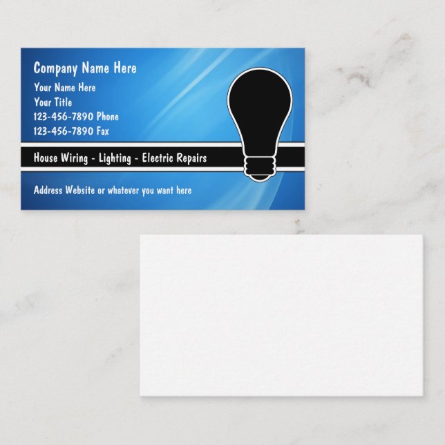 Electrician Business Cards (Front/Back)
