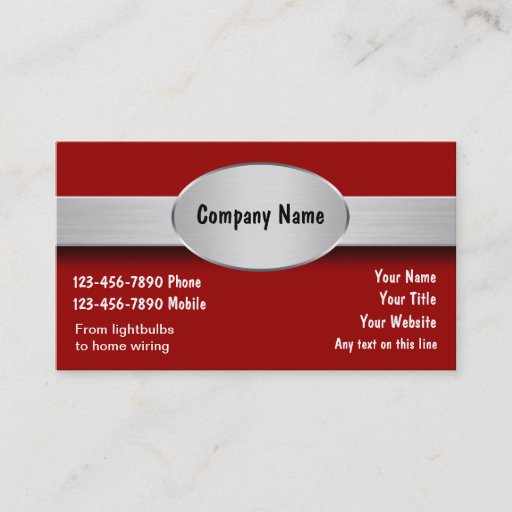 Customizable Electrician Business Cards