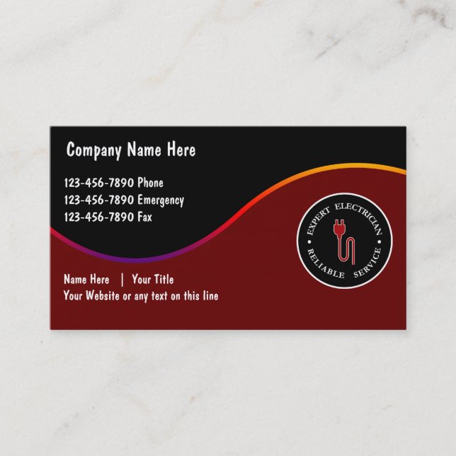 Electrician Business Cards (Front)