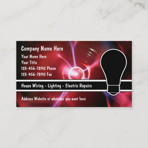Customizable Electrician Business Cards