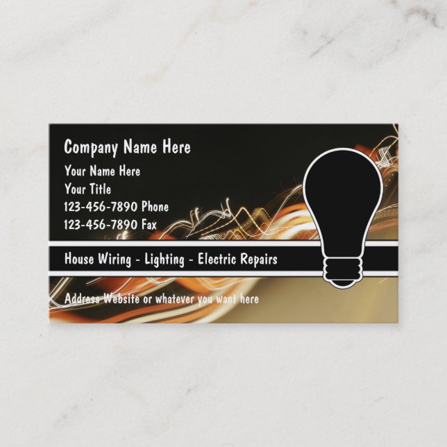 Electrician Business Cards (Front)