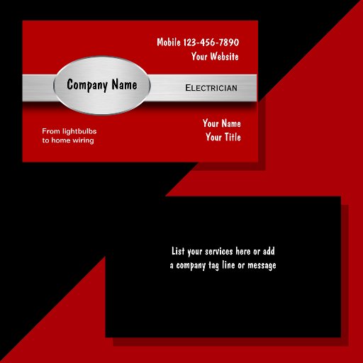 Customizable Electrician Business Cards